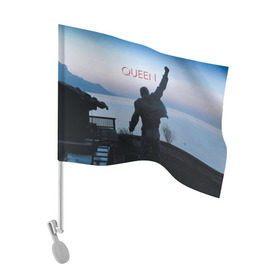 Флаг для автомобиля с принтом Queen в Курске, 100% полиэстер | Размер: 30*21 см | Тематика изображения на принте: freddie | heavy | mercury | metal | queen | rock | квин | куин | меркури | меркюри | метал | рок | фредди меркьюри | фреди | хэви