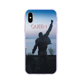 Чехол для Apple iPhone X силиконовый матовый с принтом Queen в Курске, Силикон | Печать на задней стороне чехла, без боковой панели | freddie | heavy | mercury | metal | queen | rock | квин | куин | меркури | меркюри | метал | рок | фредди меркьюри | фреди | хэви