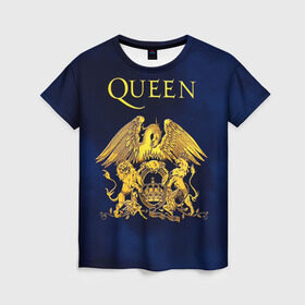 Женская футболка 3D с принтом Группа Queen в Курске, 100% полиэфир ( синтетическое хлопкоподобное полотно) | прямой крой, круглый вырез горловины, длина до линии бедер | freddie | heavy | mercury | metal | queen | rock | квин | куин | меркури | меркюри | метал | рок | фредди меркьюри | фреди | хэви