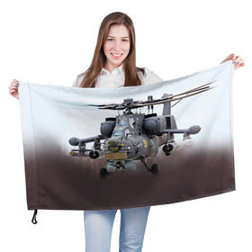 Флаг 3D с принтом МИ 28 в Курске, 100% полиэстер | плотность ткани — 95 г/м2, размер — 67 х 109 см. Принт наносится с одной стороны | авиация | армия | боевой | ввс | вертолет | военная техника | ми 28 | ночной охотник | ударный