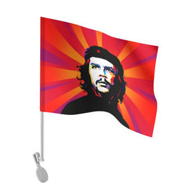 Флаг для автомобиля с принтом Че Гевара в Курске, 100% полиэстер | Размер: 30*21 см | куба | поп арт | революционер | чегевара