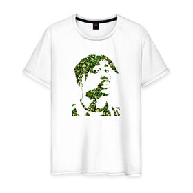 Мужская футболка хлопок с принтом 2pac camouflage в Курске, 100% хлопок | прямой крой, круглый вырез горловины, длина до линии бедер, слегка спущенное плечо. | 