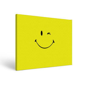 Холст прямоугольный с принтом Смайл в Курске, 100% ПВХ |  | emoji | smile | жёлтый | смайл | смайлик | улыбка | эмодзи | эмоции