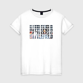 Женская футболка хлопок с принтом Battlefield в Курске, 100% хлопок | прямой крой, круглый вырез горловины, длина до линии бедер, слегка спущенное плечо | 1 | 2 | 3 | batlefield | батлфилд | баттлфилд