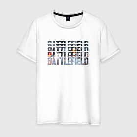 Мужская футболка хлопок с принтом Battlefield в Курске, 100% хлопок | прямой крой, круглый вырез горловины, длина до линии бедер, слегка спущенное плечо. | 1 | 2 | 3 | batlefield | батлфилд | баттлфилд