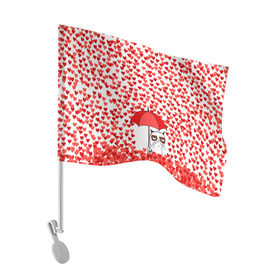 Флаг для автомобиля с принтом Сердцепад в Курске, 100% полиэстер | Размер: 30*21 см | зонтик | кот | сердитый | сердца | сердцепад