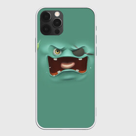 Чехол для iPhone 12 Pro Max с принтом Пластилиновый смайл в Курске, Силикон |  | глаза | зелёный | мульт | рожица | рот | смайл | улыбка
