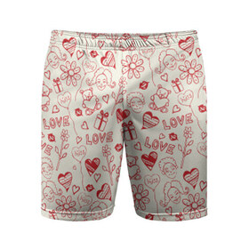 Мужские шорты 3D спортивные с принтом Любовь в Курске,  |  | love | игрушки | любовь | мишка | ромашки | сердце | цветы | шарики