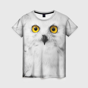 Женская футболка 3D с принтом Сова 2 в Курске, 100% полиэфир ( синтетическое хлопкоподобное полотно) | прямой крой, круглый вырез горловины, длина до линии бедер | сова