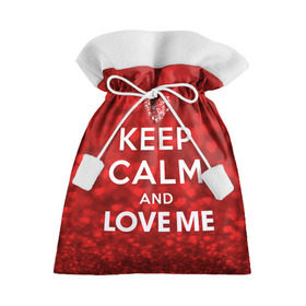 Подарочный 3D мешок с принтом Love me в Курске, 100% полиэстер | Размер: 29*39 см | Тематика изображения на принте: 14 февраля | love | love is | love me | валентин | влюбленный | день святого валентина | люби меня | любовь | милый | святой | сердечко | сердце