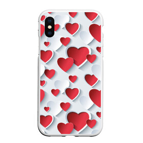 Чехол для iPhone XS Max матовый с принтом Сердца в Курске, Силикон | Область печати: задняя сторона чехла, без боковых панелей | день святого валентина | любовь | сердца