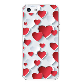 Чехол для iPhone 5/5S матовый с принтом Сердца в Курске, Силикон | Область печати: задняя сторона чехла, без боковых панелей | день святого валентина | любовь | сердца