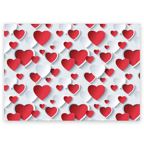 Поздравительная открытка с принтом Сердца в Курске, 100% бумага | плотность бумаги 280 г/м2, матовая, на обратной стороне линовка и место для марки
 | день святого валентина | любовь | сердца