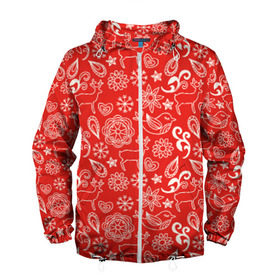 Мужская ветровка 3D Новогодний микс: в Курске, 100% полиэстер | подол и капюшон оформлены резинкой с фиксаторами, два кармана без застежек по бокам, один потайной карман на груди | новый год | олени | снежинки | текстуры