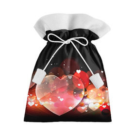 Подарочный 3D мешок с принтом Сердца в Курске, 100% полиэстер | Размер: 29*39 см | Тематика изображения на принте: 14 февраля | love | валентин | влюбленные | любовь | сердечко | сердце