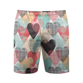 Мужские шорты 3D спортивные с принтом Сердечки в Курске,  |  | 14 февраля | love | валентин | влюбленные | любовь | сердечко | сердце