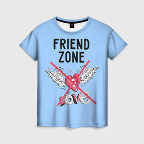 Женская футболка 3D с принтом Friendzone в Курске, 100% полиэфир ( синтетическое хлопкоподобное полотно) | прямой крой, круглый вырез горловины, длина до линии бедер | 14 февраля | friendzone | valentine | день святого валентина | ненавижу 14 февраля | сердечки | френдзона