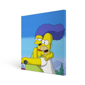 Холст квадратный с принтом Гомер и Мардж в Курске, 100% ПВХ |  | гомер