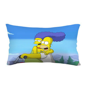 Подушка 3D антистресс с принтом Гомер и Мардж в Курске, наволочка — 100% полиэстер, наполнитель — вспененный полистирол | состоит из подушки и наволочки на молнии | гомер