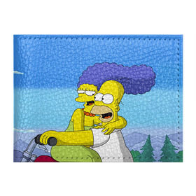 Обложка для студенческого билета с принтом Гомер и Мардж в Курске, натуральная кожа | Размер: 11*8 см; Печать на всей внешней стороне | Тематика изображения на принте: гомер