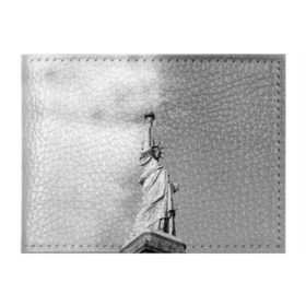 Обложка для студенческого билета с принтом Статуя Свободы в Курске, натуральная кожа | Размер: 11*8 см; Печать на всей внешней стороне | америка | нью йорк | статуя свободы | сша | штаты