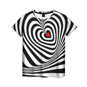 Женская футболка 3D с принтом Метаморфозы в Курске, 100% полиэфир ( синтетическое хлопкоподобное полотно) | прямой крой, круглый вырез горловины, длина до линии бедер | зебра | любовь | метаморфозы | сердце