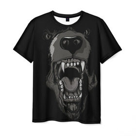 Мужская футболка 3D с принтом Grizzly bear в Курске, 100% полиэфир | прямой крой, круглый вырез горловины, длина до линии бедер | bear | балалайка | водка | медведь
