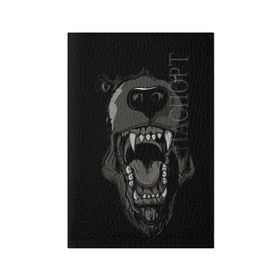 Обложка для паспорта матовая кожа с принтом Grizzly bear в Курске, натуральная матовая кожа | размер 19,3 х 13,7 см; прозрачные пластиковые крепления | bear | балалайка | водка | медведь
