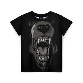 Детская футболка 3D с принтом Grizzly bear в Курске, 100% гипоаллергенный полиэфир | прямой крой, круглый вырез горловины, длина до линии бедер, чуть спущенное плечо, ткань немного тянется | bear | балалайка | водка | медведь