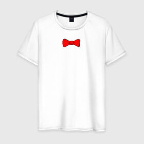 Мужская футболка хлопок с принтом Bow Tie в Курске, 100% хлопок | прямой крой, круглый вырез горловины, длина до линии бедер, слегка спущенное плечо. | бабочка | бант | галстук