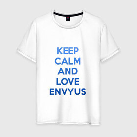 Мужская футболка хлопок с принтом KEEP CALM AND LOVE ENVYUS в Курске, 100% хлопок | прямой крой, круглый вырез горловины, длина до линии бедер, слегка спущенное плечо. | 