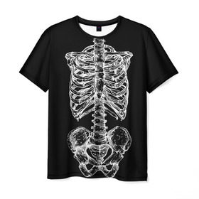 Мужская футболка 3D с принтом Скелет в Курске, 100% полиэфир | прямой крой, круглый вырез горловины, длина до линии бедер | скелет