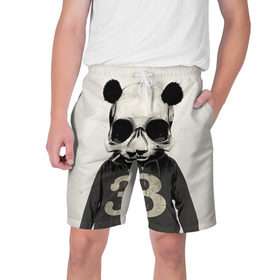 Мужские шорты 3D с принтом Панда в Курске,  полиэстер 100% | прямой крой, два кармана без застежек по бокам. Мягкая трикотажная резинка на поясе, внутри которой широкие завязки. Длина чуть выше колен | Тематика изображения на принте: панда