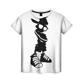Женская футболка 3D с принтом Пацанчик в Курске, 100% полиэфир ( синтетическое хлопкоподобное полотно) | прямой крой, круглый вырез горловины, длина до линии бедер | кепка | крутой | очки | парень | пацан | силуэт | хип | хоп