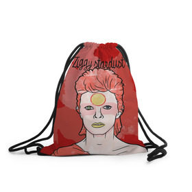 Рюкзак-мешок 3D с принтом Ziggy Stardust в Курске, 100% полиэстер | плотность ткани — 200 г/м2, размер — 35 х 45 см; лямки — толстые шнурки, застежка на шнуровке, без карманов и подкладки | bowie | david | ziggy stardust | боуи | дэвид | музыкант | певец | рок