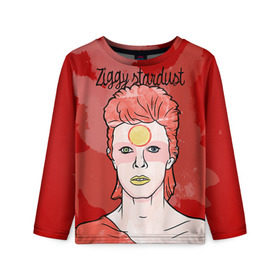 Детский лонгслив 3D с принтом Ziggy Stardust в Курске, 100% полиэстер | длинные рукава, круглый вырез горловины, полуприлегающий силуэт
 | bowie | david | ziggy stardust | боуи | дэвид | музыкант | певец | рок
