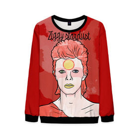 Мужской свитшот 3D с принтом Ziggy Stardust в Курске, 100% полиэстер с мягким внутренним слоем | круглый вырез горловины, мягкая резинка на манжетах и поясе, свободная посадка по фигуре | bowie | david | ziggy stardust | боуи | дэвид | музыкант | певец | рок