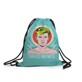 Рюкзак-мешок 3D с принтом David Bowie в Курске, 100% полиэстер | плотность ткани — 200 г/м2, размер — 35 х 45 см; лямки — толстые шнурки, застежка на шнуровке, без карманов и подкладки | bowie | david | боуи | дэвид | музыкант | певец | рок
