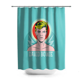 Штора 3D для ванной с принтом David Bowie в Курске, 100% полиэстер | плотность материала — 100 г/м2. Стандартный размер — 146 см х 180 см. По верхнему краю — пластиковые люверсы для креплений. В комплекте 10 пластиковых колец | bowie | david | боуи | дэвид | музыкант | певец | рок