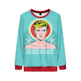 Женский свитшот 3D с принтом David Bowie в Курске, 100% полиэстер с мягким внутренним слоем | круглый вырез горловины, мягкая резинка на манжетах и поясе, свободная посадка по фигуре | bowie | david | боуи | дэвид | музыкант | певец | рок