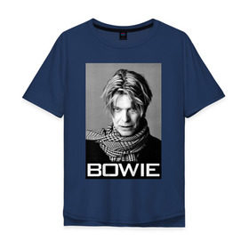 Мужская футболка хлопок Oversize с принтом Легендарный Боуи в Курске, 100% хлопок | свободный крой, круглый ворот, “спинка” длиннее передней части | bowie | david | боуи | дэвид | музыкант | певец | рок