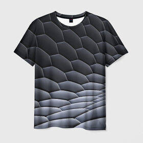 Мужская футболка 3D с принтом 3Д абстракция в Курске, 100% полиэфир | прямой крой, круглый вырез горловины, длина до линии бедер | абстракция | нейтральный рисунок на все случаи жизни.3d | пчёлы | соты | текстура