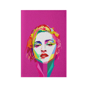 Обложка для паспорта матовая кожа с принтом Мадонна в Курске, натуральная матовая кожа | размер 19,3 х 13,7 см; прозрачные пластиковые крепления | искусство | мадонна | певица | поп арт