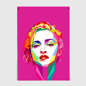 Постер с принтом Мадонна в Курске, 100% бумага
 | бумага, плотность 150 мг. Матовая, но за счет высокого коэффициента гладкости имеет небольшой блеск и дает на свету блики, но в отличии от глянцевой бумаги не покрыта лаком | искусство | мадонна | певица | поп арт