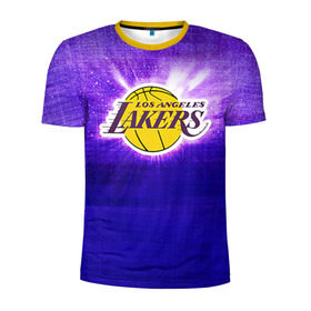 Мужская футболка 3D спортивная с принтом Los Angeles Lakers в Курске, 100% полиэстер с улучшенными характеристиками | приталенный силуэт, круглая горловина, широкие плечи, сужается к линии бедра | Тематика изображения на принте: basketball | la | lakers | los angeles | nba | баскет | баскетбол | баскетбольный | лейкерс | нба | спорт