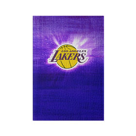 Обложка для паспорта матовая кожа с принтом Los Angeles Lakers в Курске, натуральная матовая кожа | размер 19,3 х 13,7 см; прозрачные пластиковые крепления | basketball | la | lakers | los angeles | nba | баскет | баскетбол | баскетбольный | лейкерс | нба | спорт