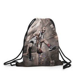 Рюкзак-мешок 3D с принтом Баскетбол город в Курске, 100% полиэстер | плотность ткани — 200 г/м2, размер — 35 х 45 см; лямки — толстые шнурки, застежка на шнуровке, без карманов и подкладки | basketball | nba | баскетбольный | нба