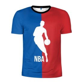 Мужская футболка 3D спортивная с принтом Эмблема NBA в Курске, 100% полиэстер с улучшенными характеристиками | приталенный силуэт, круглая горловина, широкие плечи, сужается к линии бедра | basketball | nba | баскет | баскетбол | баскетбольный | нба | спорт | эмблема