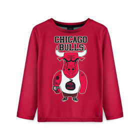 Детский лонгслив 3D с принтом Chicago bulls в Курске, 100% полиэстер | длинные рукава, круглый вырез горловины, полуприлегающий силуэт
 | basketball | chicago | chicago bulls | nba | баскет | баскетбол | баскетбольный | булс | нба | спорт | чикаго | чикаго булс