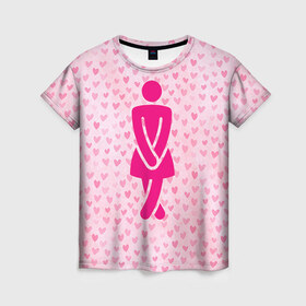 Женская футболка 3D с принтом Желание женщины в Курске, 100% полиэфир ( синтетическое хлопкоподобное полотно) | прямой крой, круглый вырез горловины, длина до линии бедер | 14 февраля | влюбленные | день святого валентина | любимый | любовь | парные | половинка